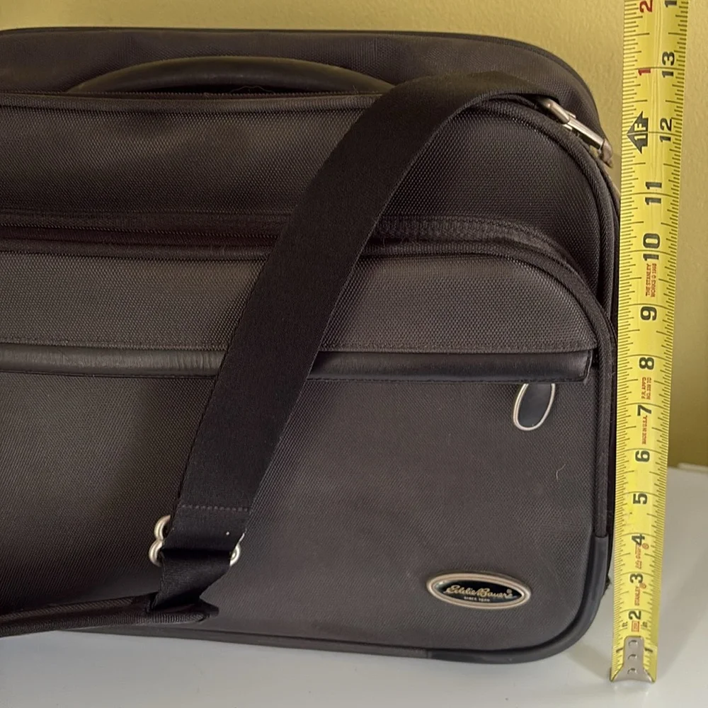 Eddie Bauer Black Ballistic Nylon Briefcase Laptop Overnighter